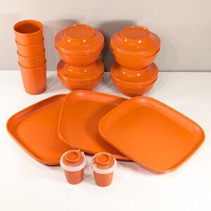 Orange TUPPERWARE picnic snack set, Halloween kids party set